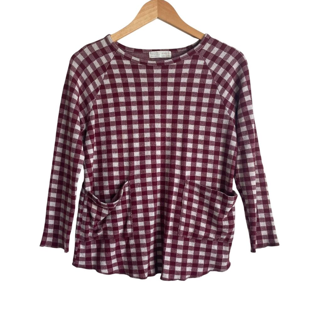 Zara Girls Tunic Top 13/14‎ Red Buffalo Plaid Soft Collection Preppy Pullover
